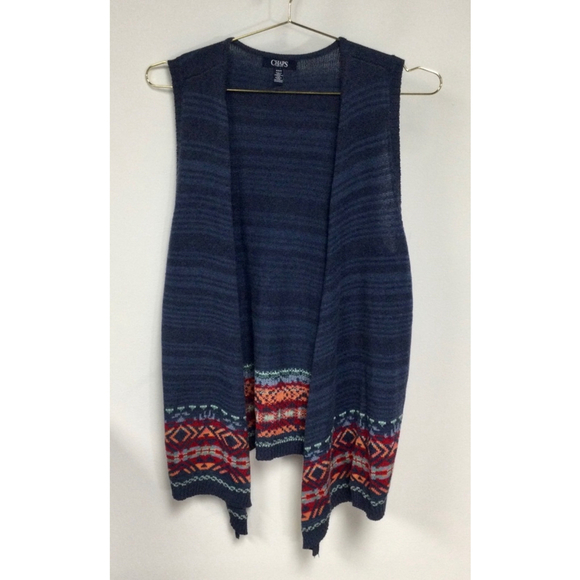 Women's Chaps Vest M/M Navy Multi - Picture 2 of 9